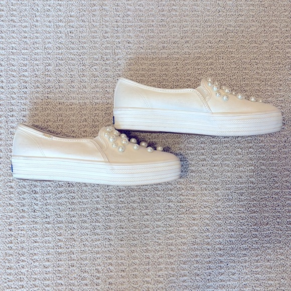 Keds X Kate Spade New York Triple Decker Pearl Embellished Slip On Sneaker - Picture 5 of 8